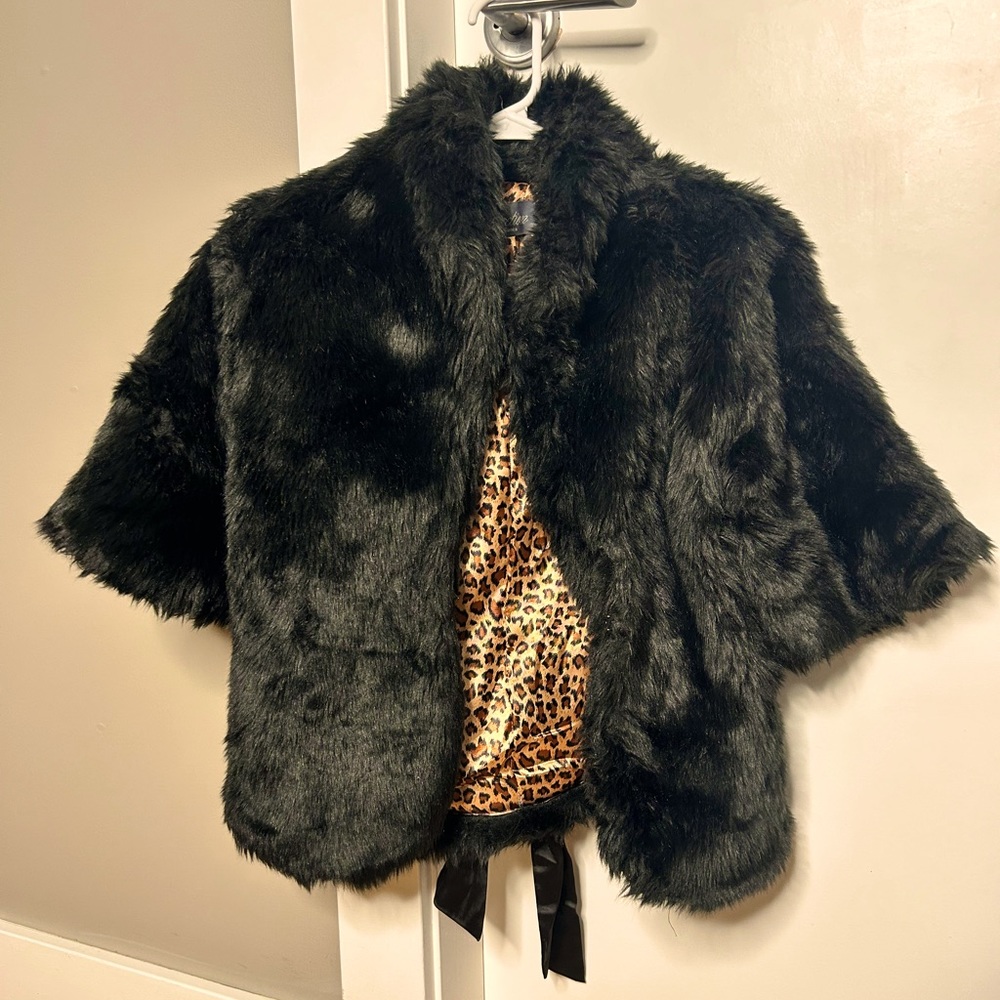 Fabulous FAUX FUR Jacket with Optional Ribbon Belt